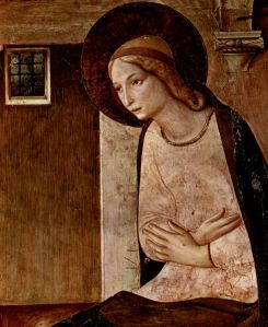 The Virgin Mary. 1437-1446. http://en.wikipedia.org/wiki/File:Fra_Angelico_046.jpg
